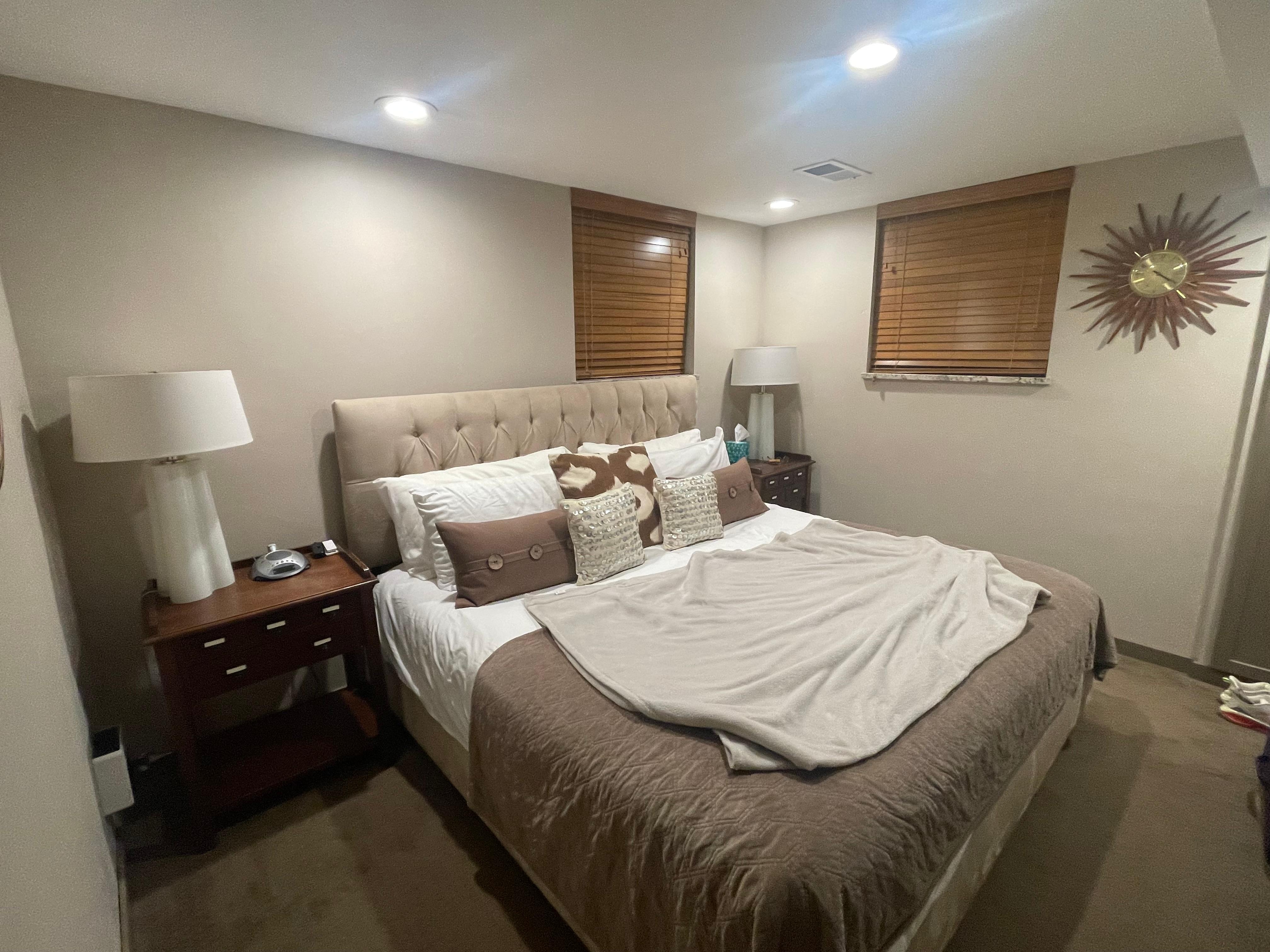 Bedroom was spacious and bed super comfortable; didn’t want to get up in the morning. 