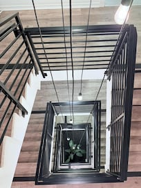 The stairs (no elevator)