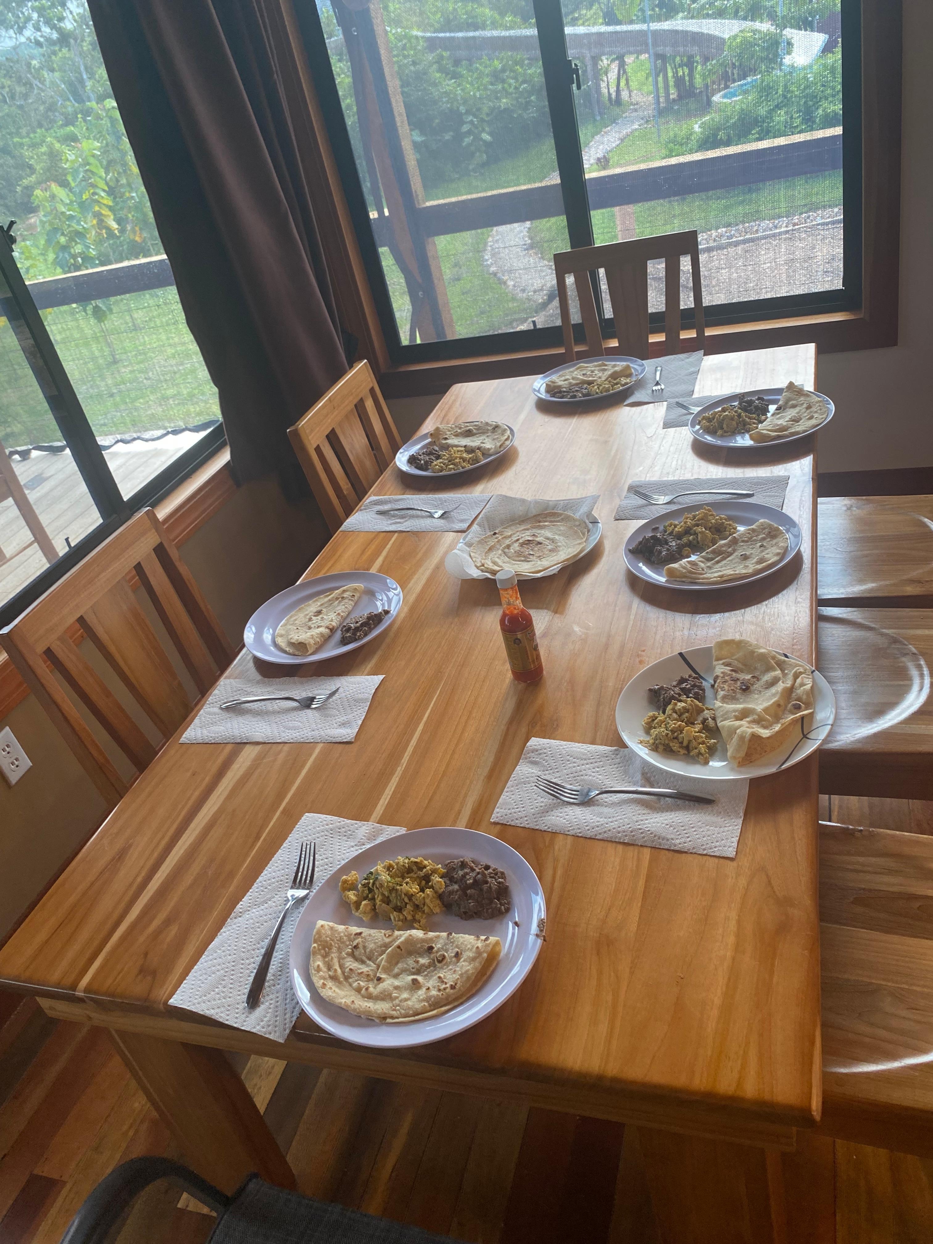 Breakfast made by local family