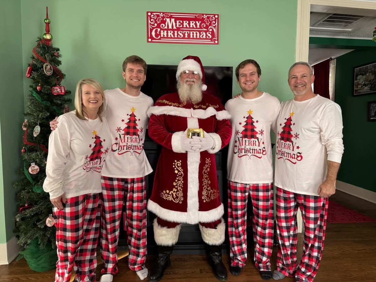 Santa came upstairs to take a photo with us!