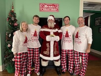 Santa came upstairs to take a photo with us!