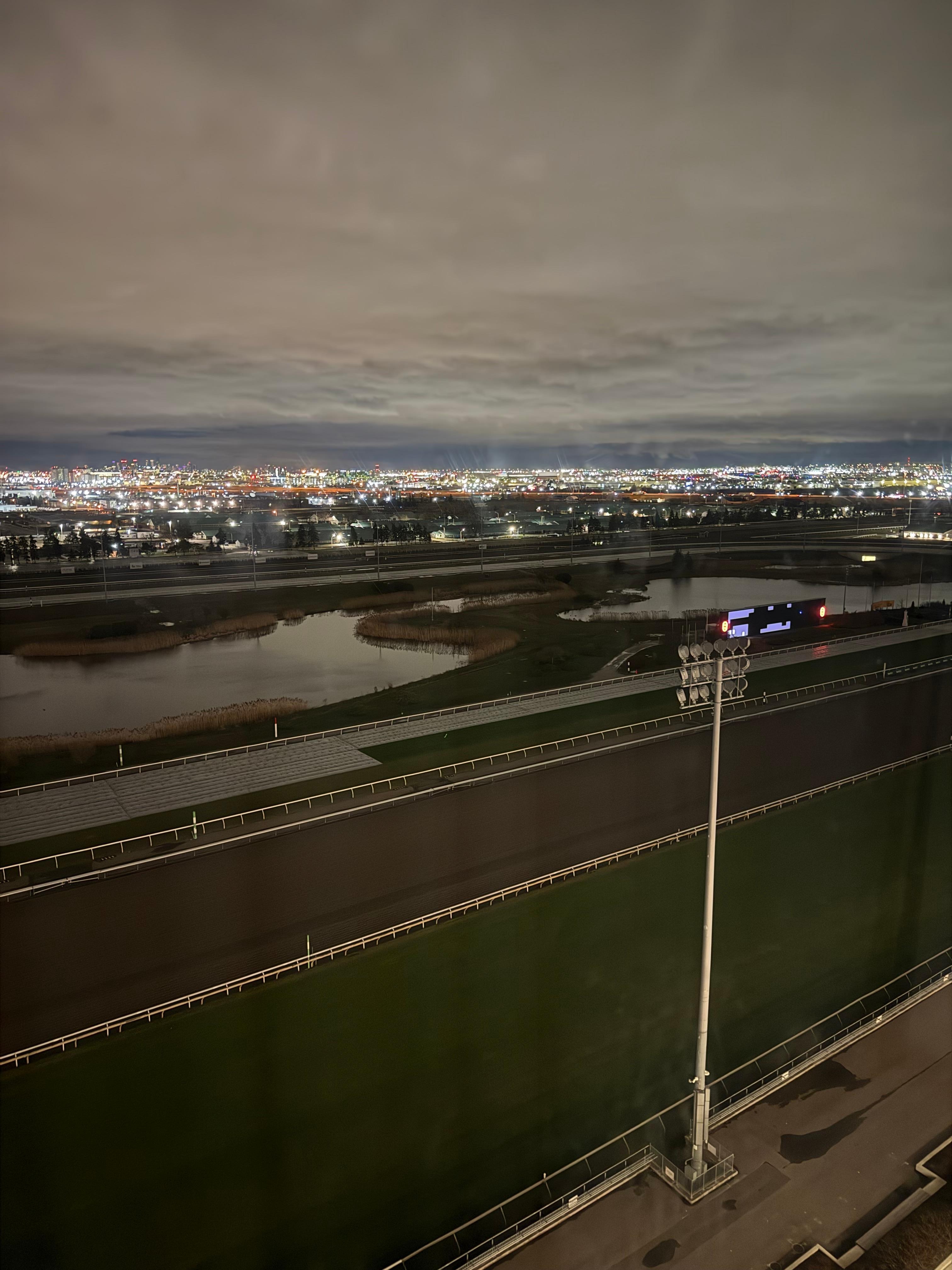 View from our room, we got to see the horses out on the track as well throughout the day 