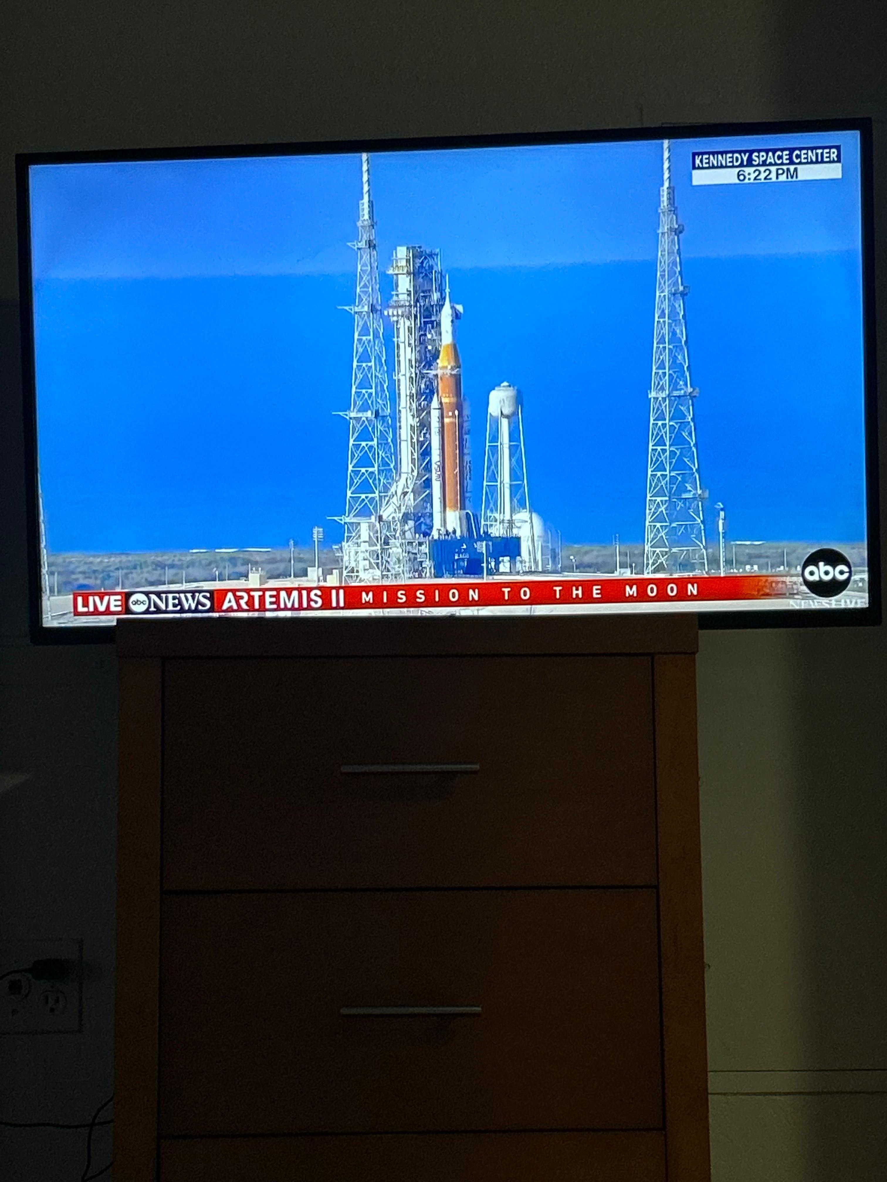 We watched the Artemis launch on one of our three tvs 