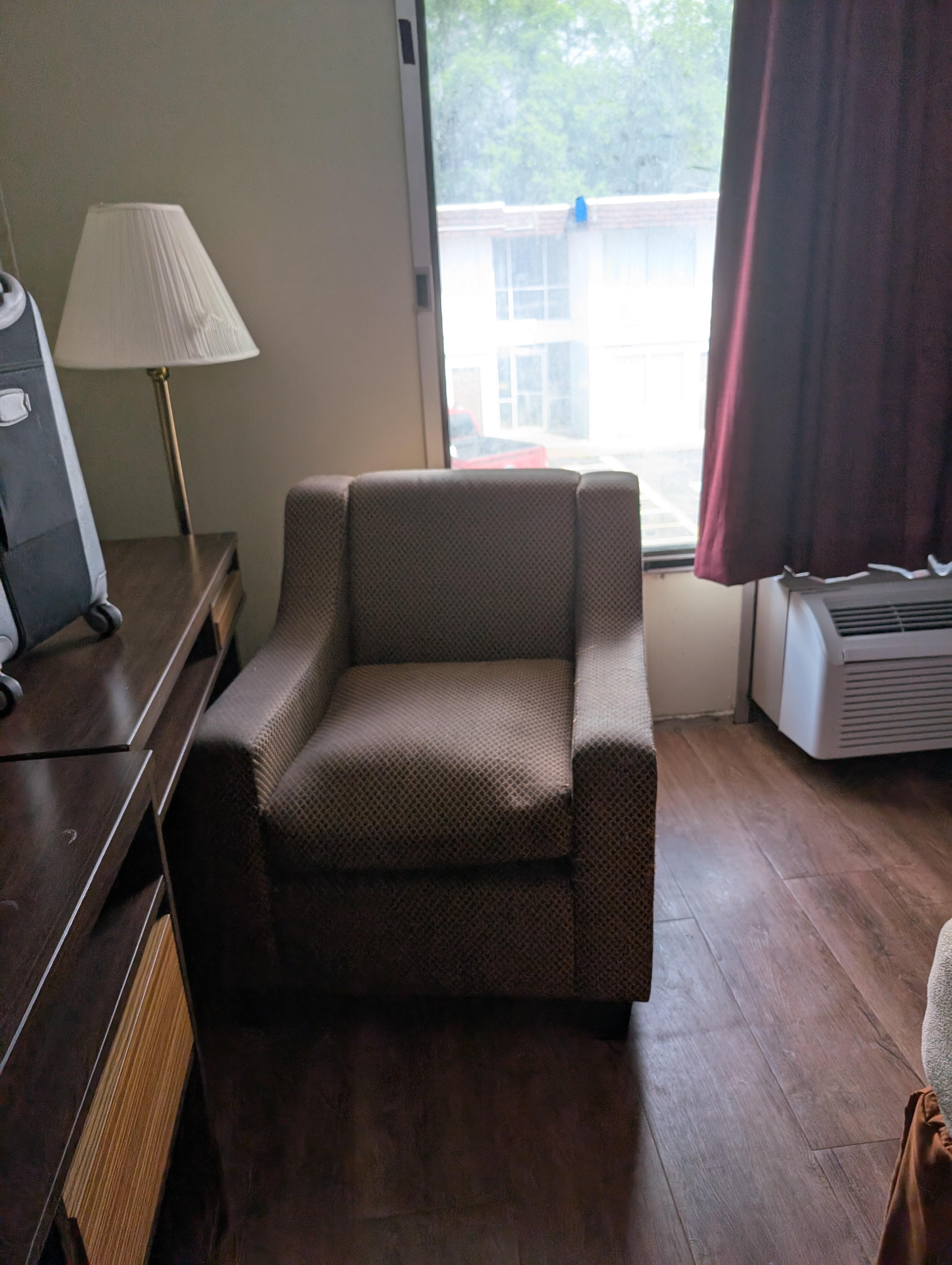 Puffed up chair cushion and can't see through the window