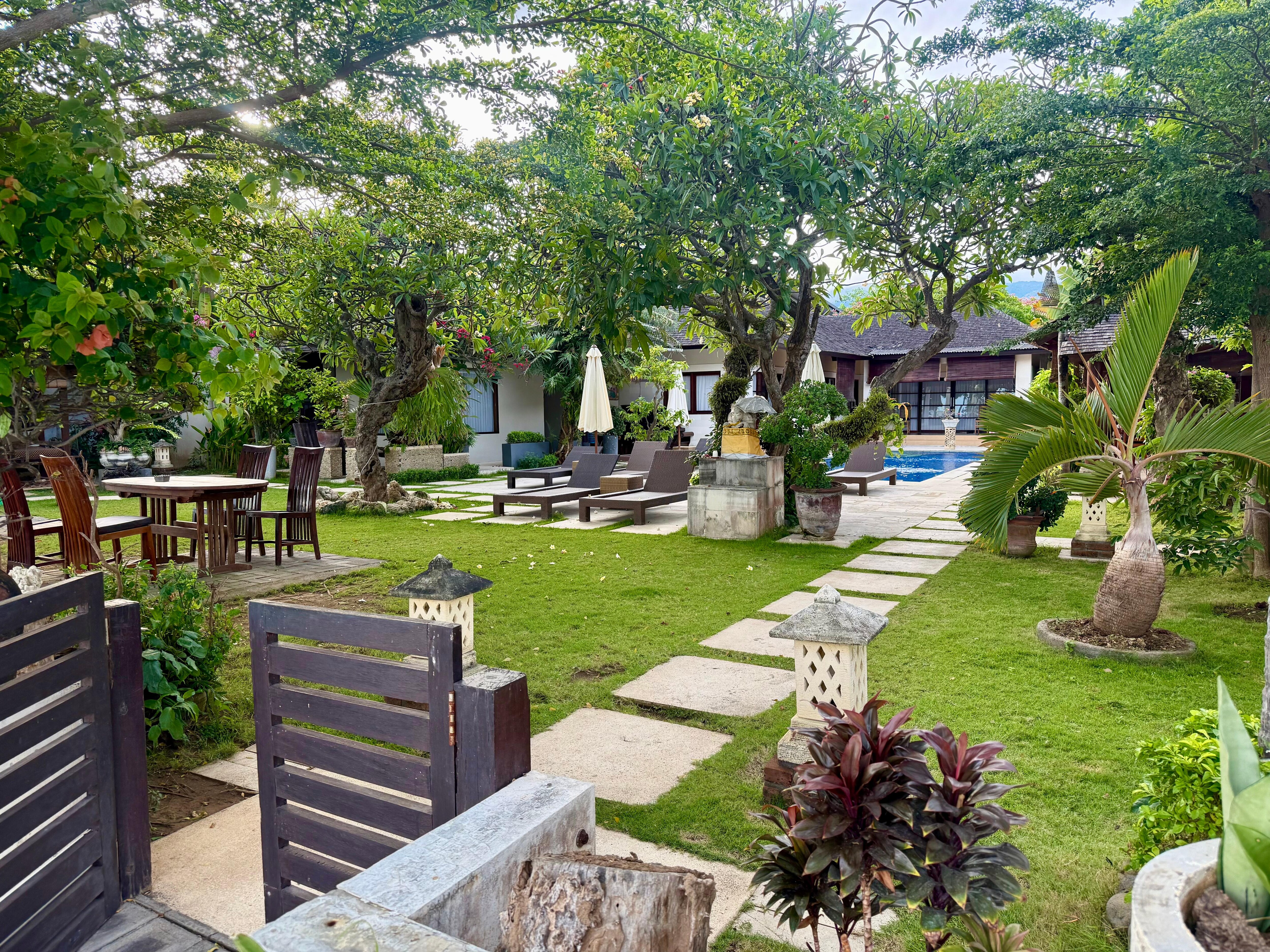 View from beach back to hotel