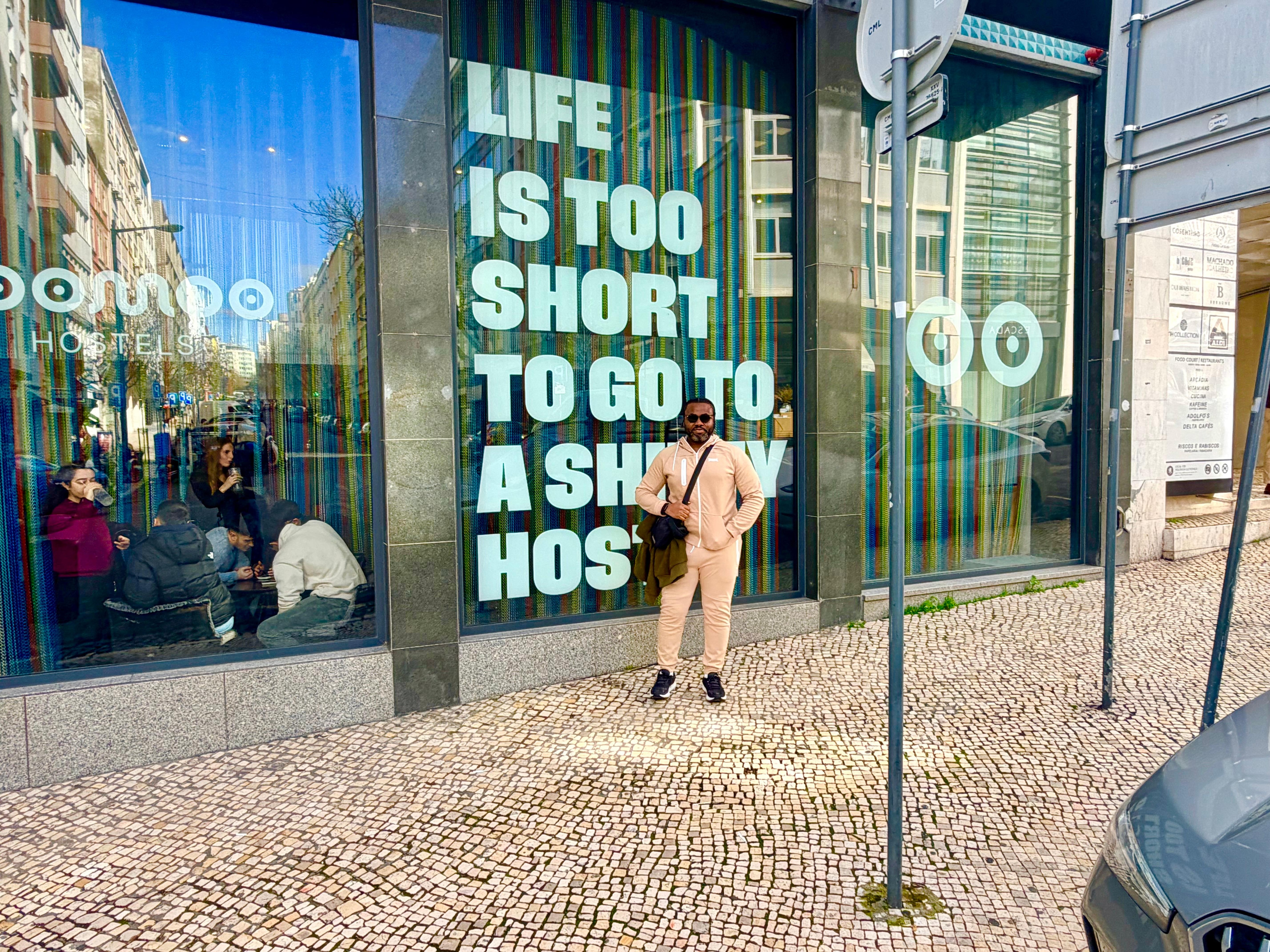 Outside the building 