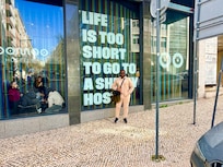 Outside the building