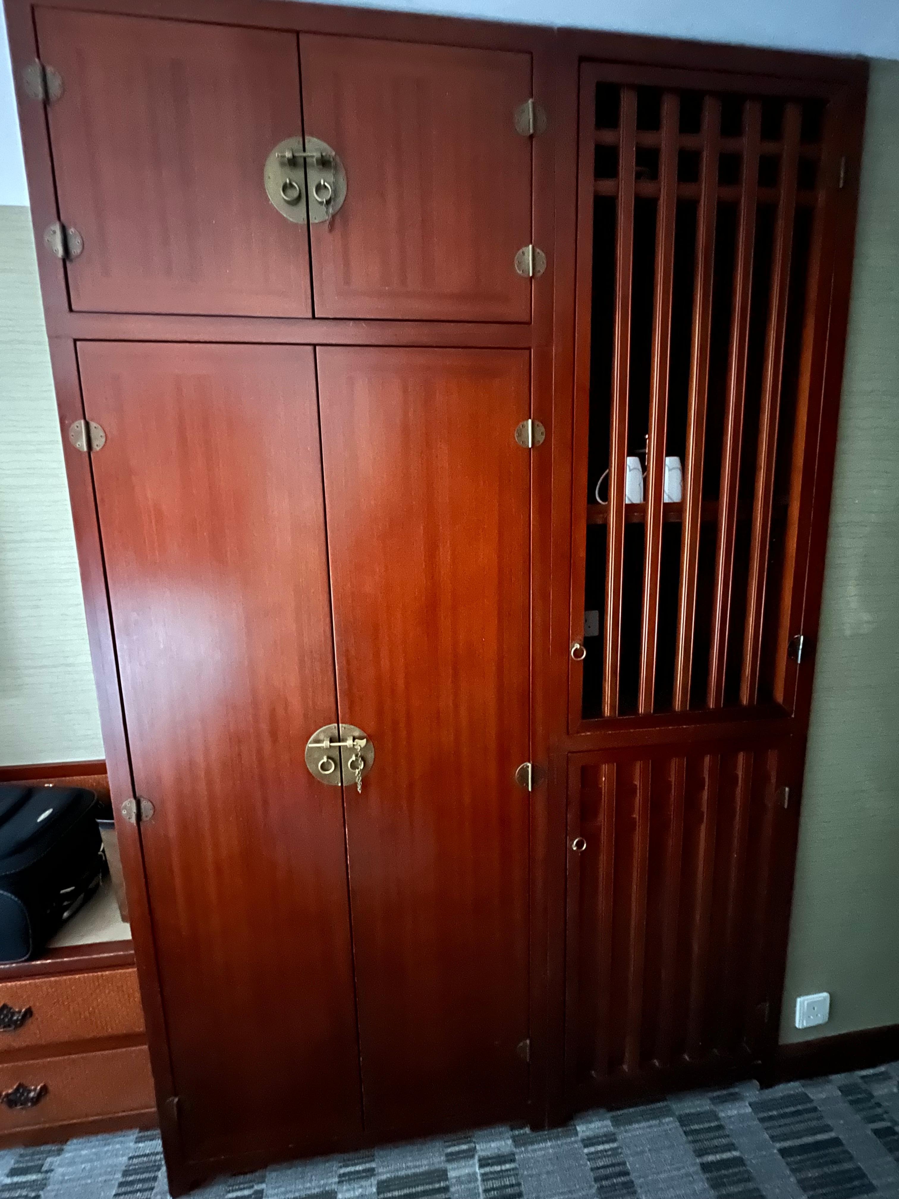Very antique closet.  Very nice with antique canvas painting 