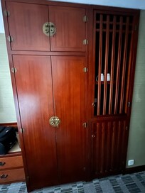 Very antique closet. Very nice with antique canvas painting