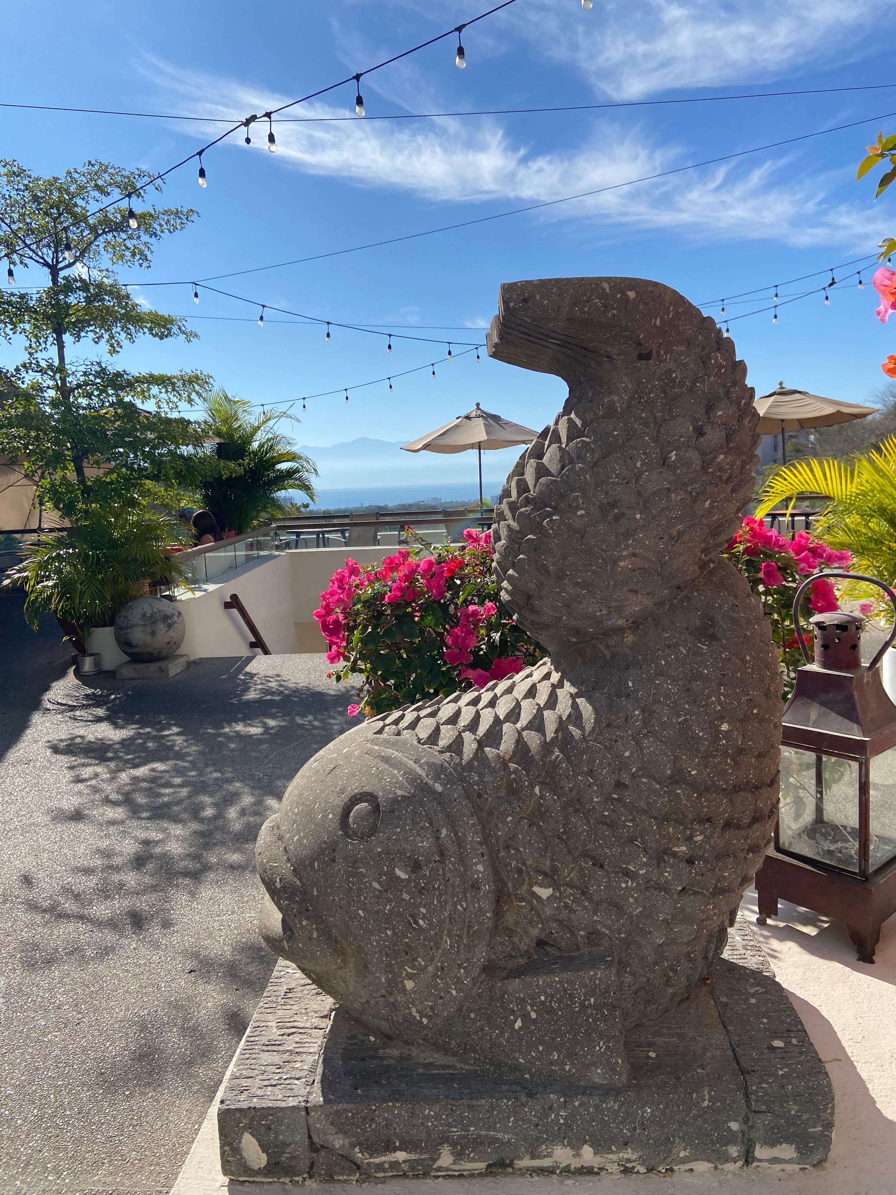 Entrance pathway to restaurant 