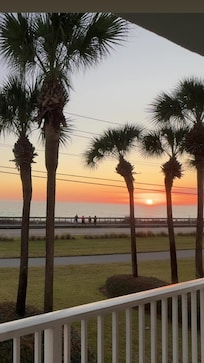 View from the balcony watching the sun go down