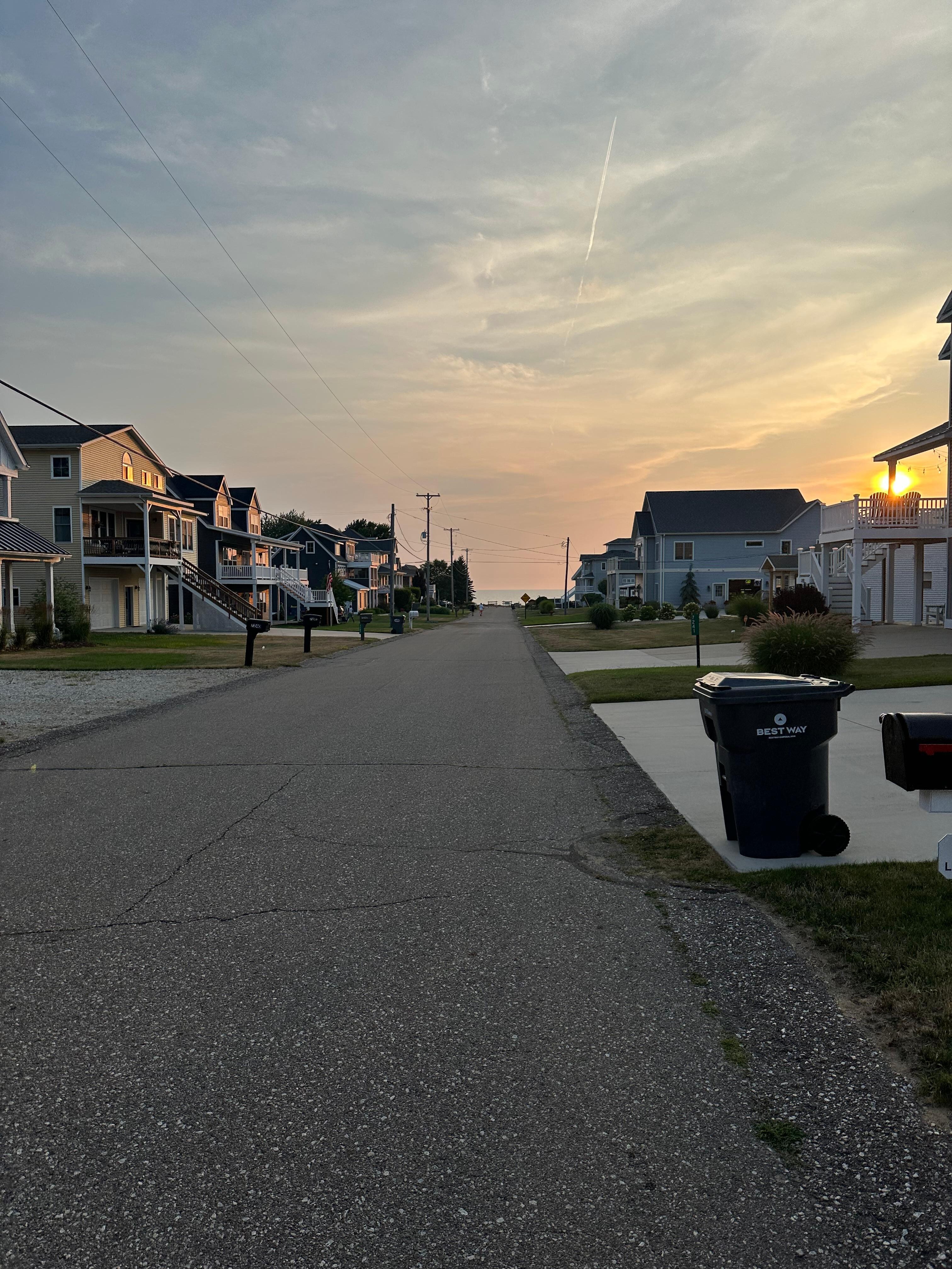 Street view looking towards the lake. 