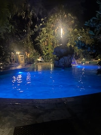 Hot spring pool at night