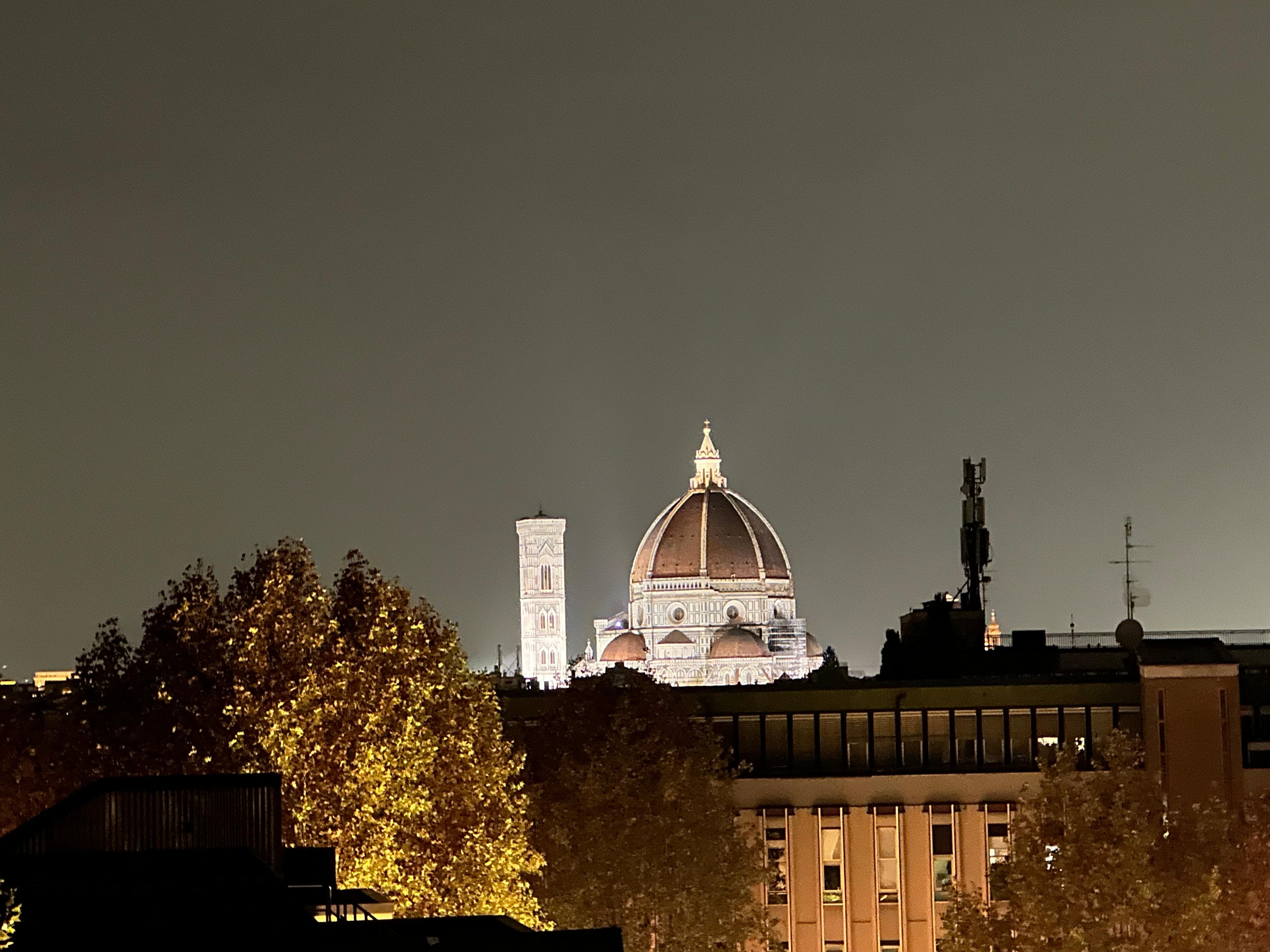 The view of the Dumo at night.