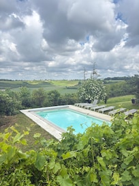 La piscine, vue de la terrasse