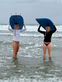 Our grown daughters rented surfboards.