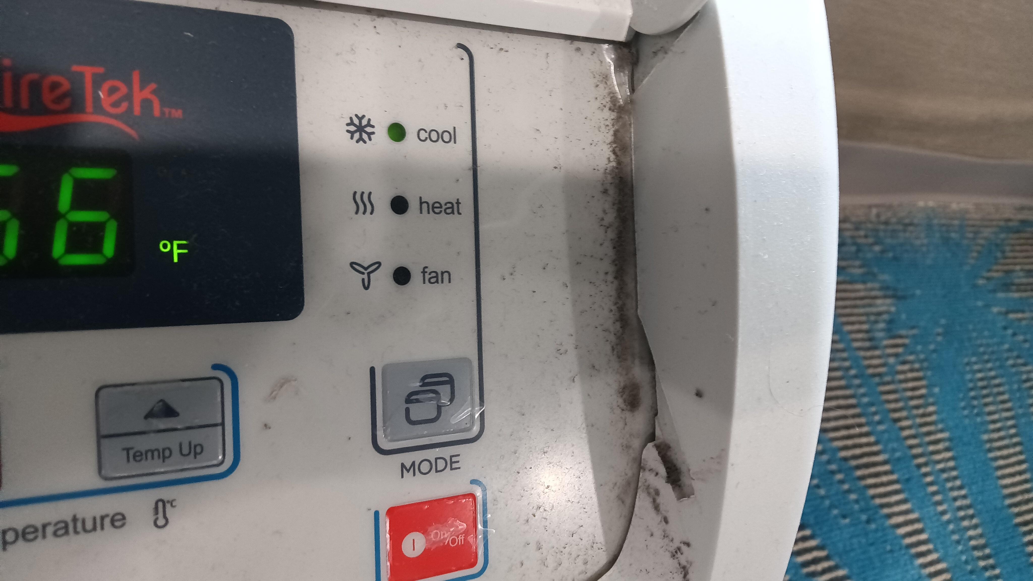 Dirty temperature control area in vents of air conditioner and heating unit