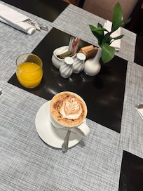 Cappuccino at the Breakfast buffet
