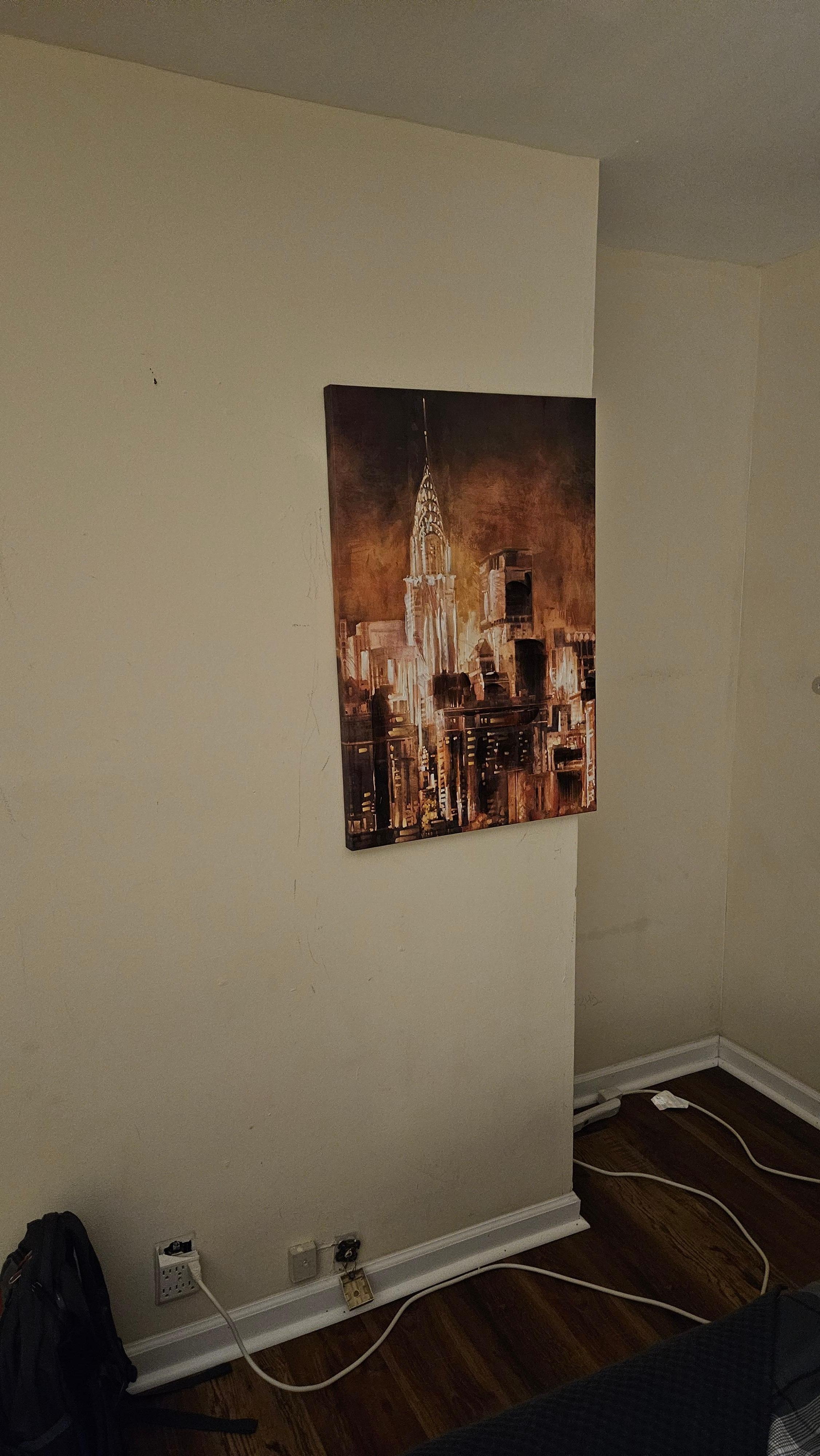 Pretty strange placement for a picture on the wall.