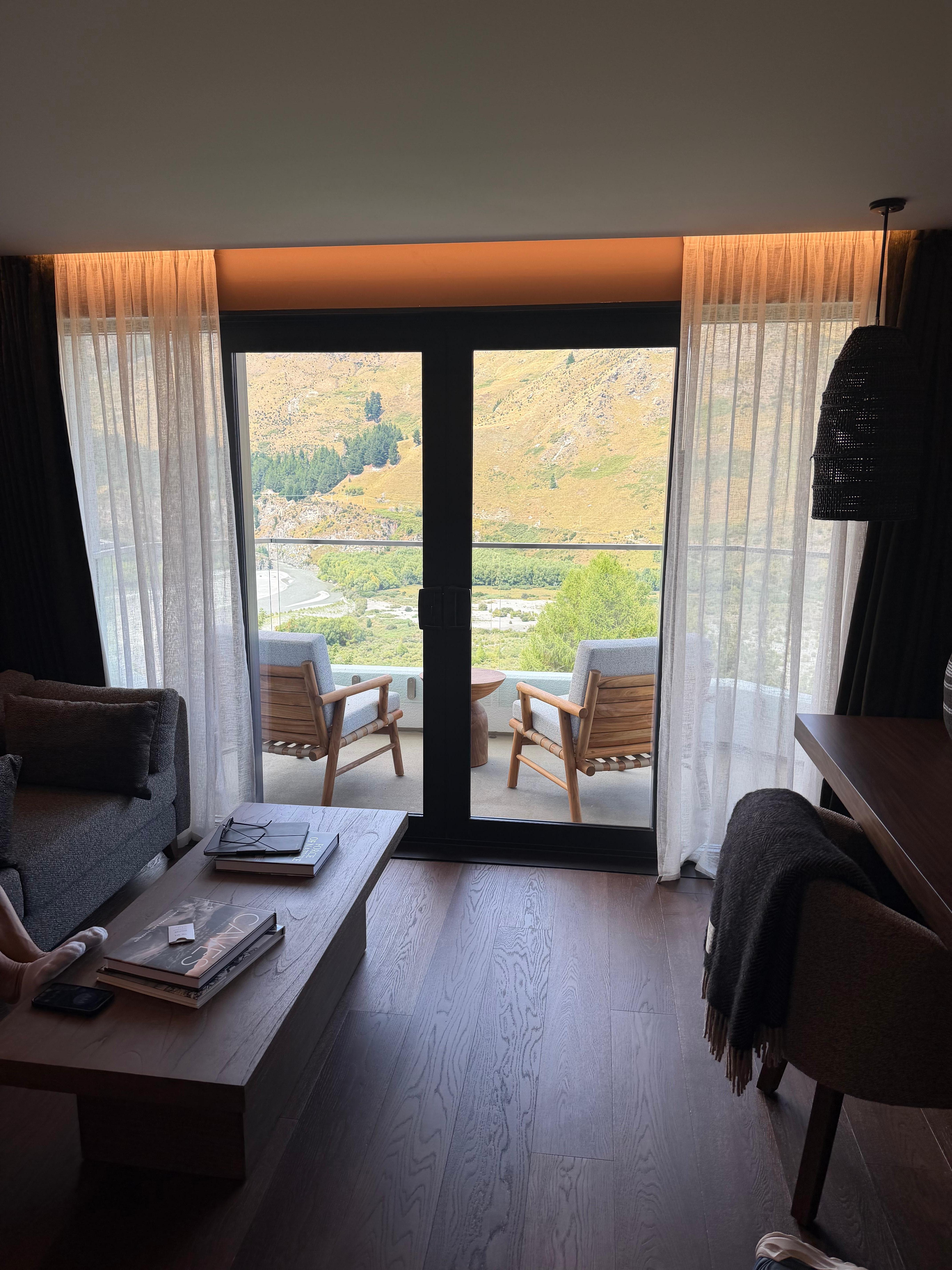 Looking out at the deck 