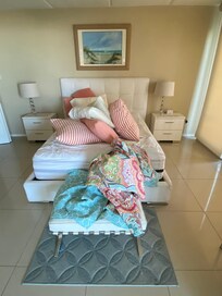 This is what the Master looked like when I came in. I thought I was getting punked! No bedsheets, I had to go purchase on top of cleaning supplies! I immediately messaged Mrs. Chriss, because she never picked up her phone!