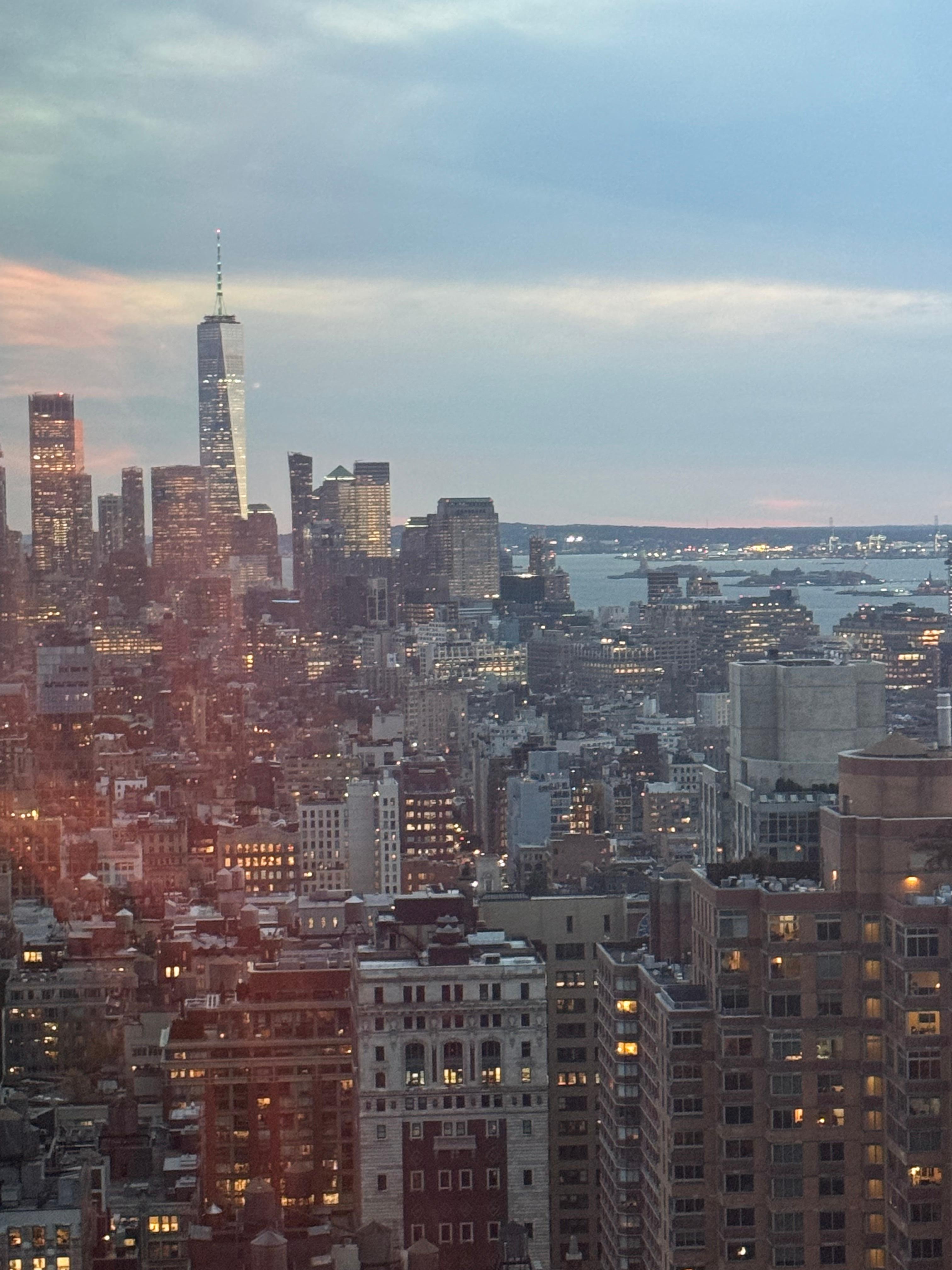 View from rooftop cocktail bar. 