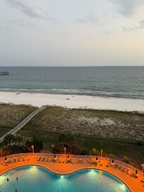 The beach and the pool.
