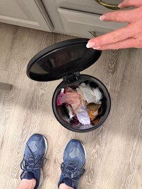 Trash in the bathroom