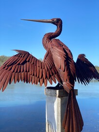 Sculpture on the river.