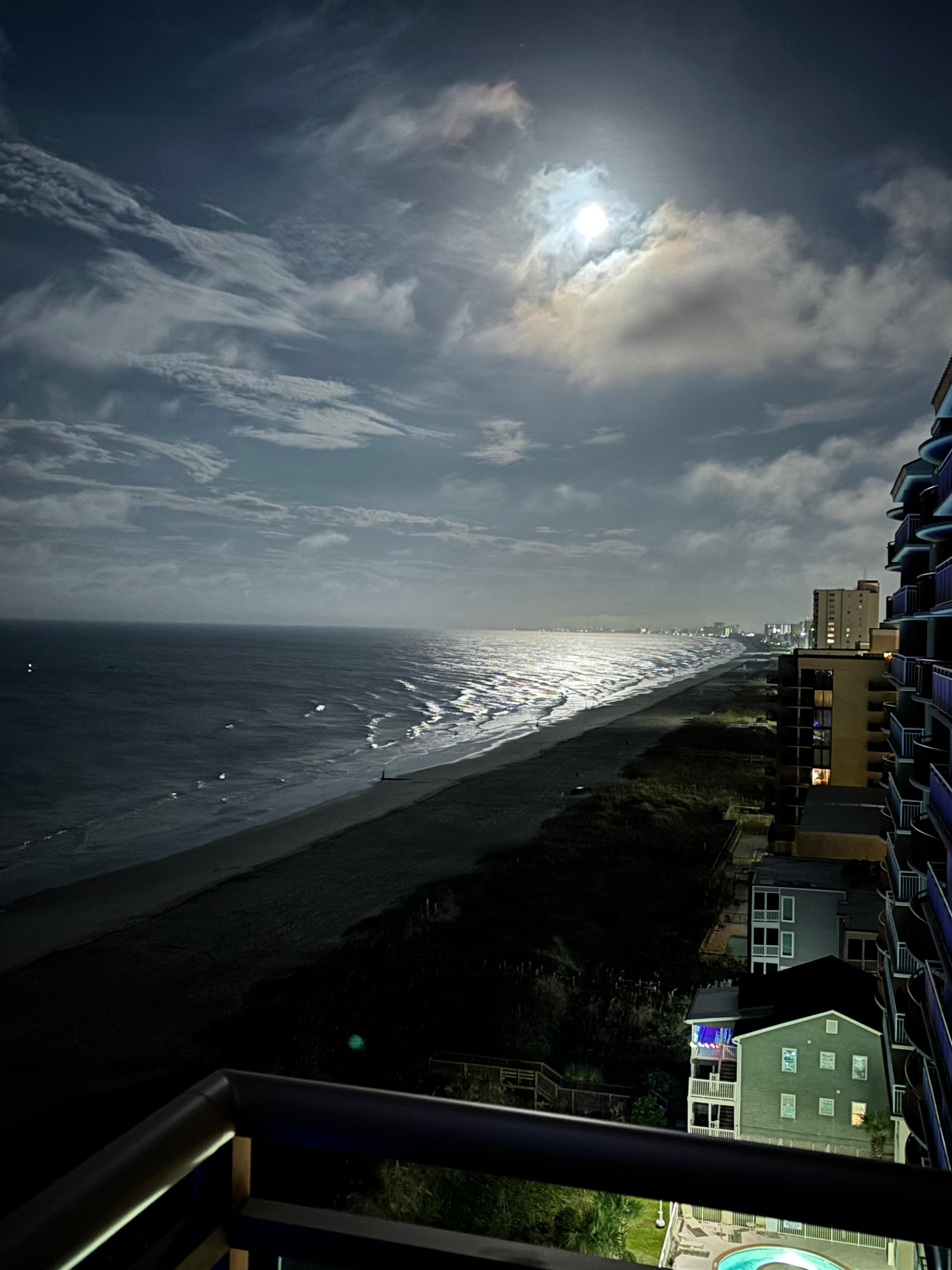 Pre-dawn moonlight from the balcony