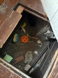 bench was broken and this is what was under it