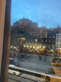 View from the room at night.