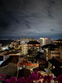 View from our balcony at night
