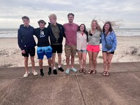 Walked to the beach.