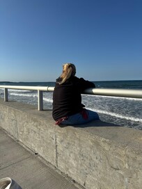 Watching the waves.