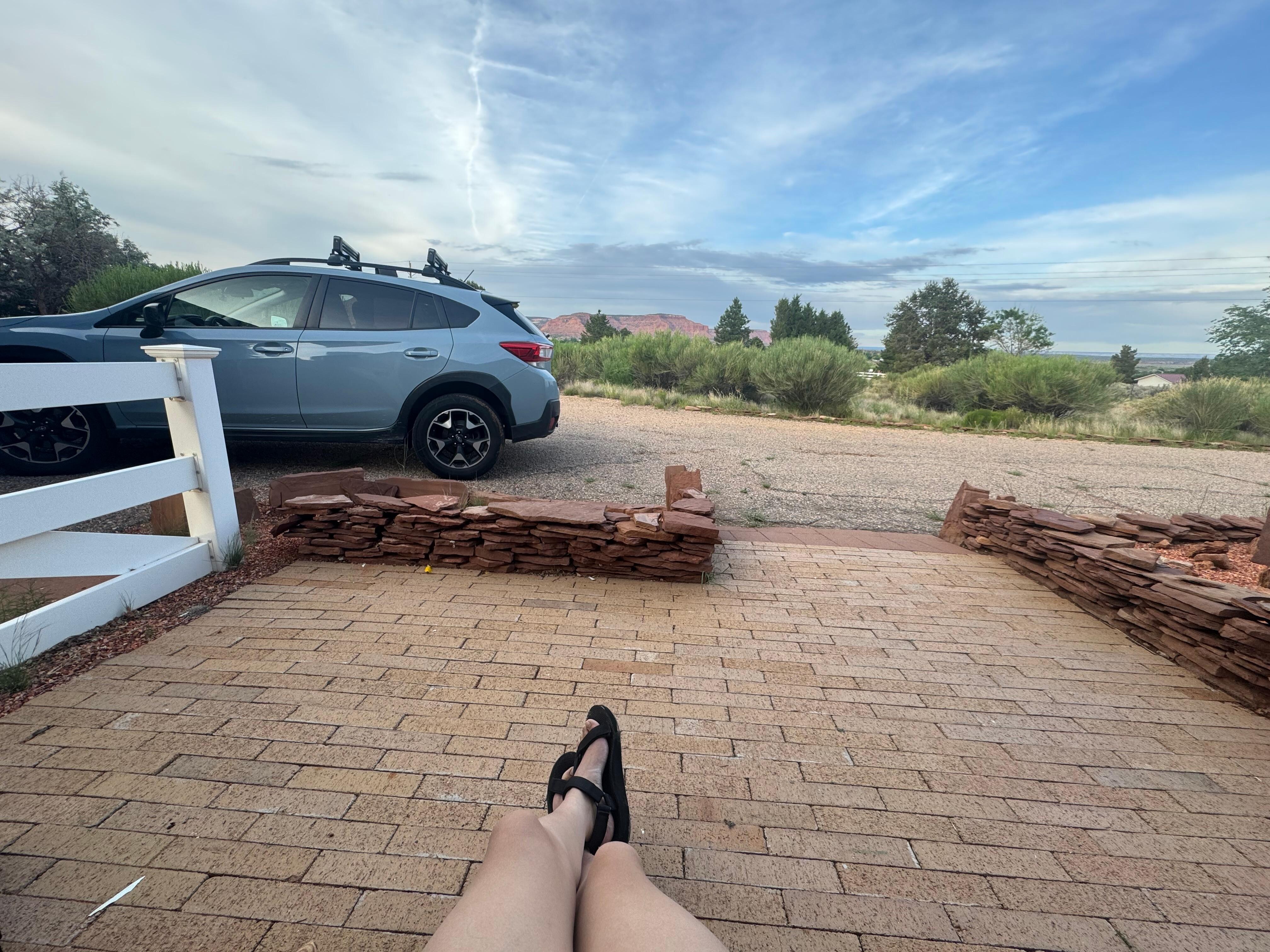 We had our dinner outside where we stayed. I love the view. 