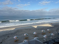 Beach set up by hotel (view from room)