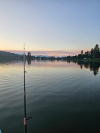 Sunset fishing from dock