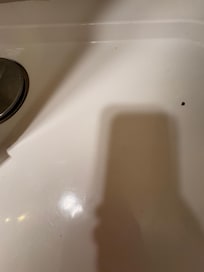 Douche avec résidus