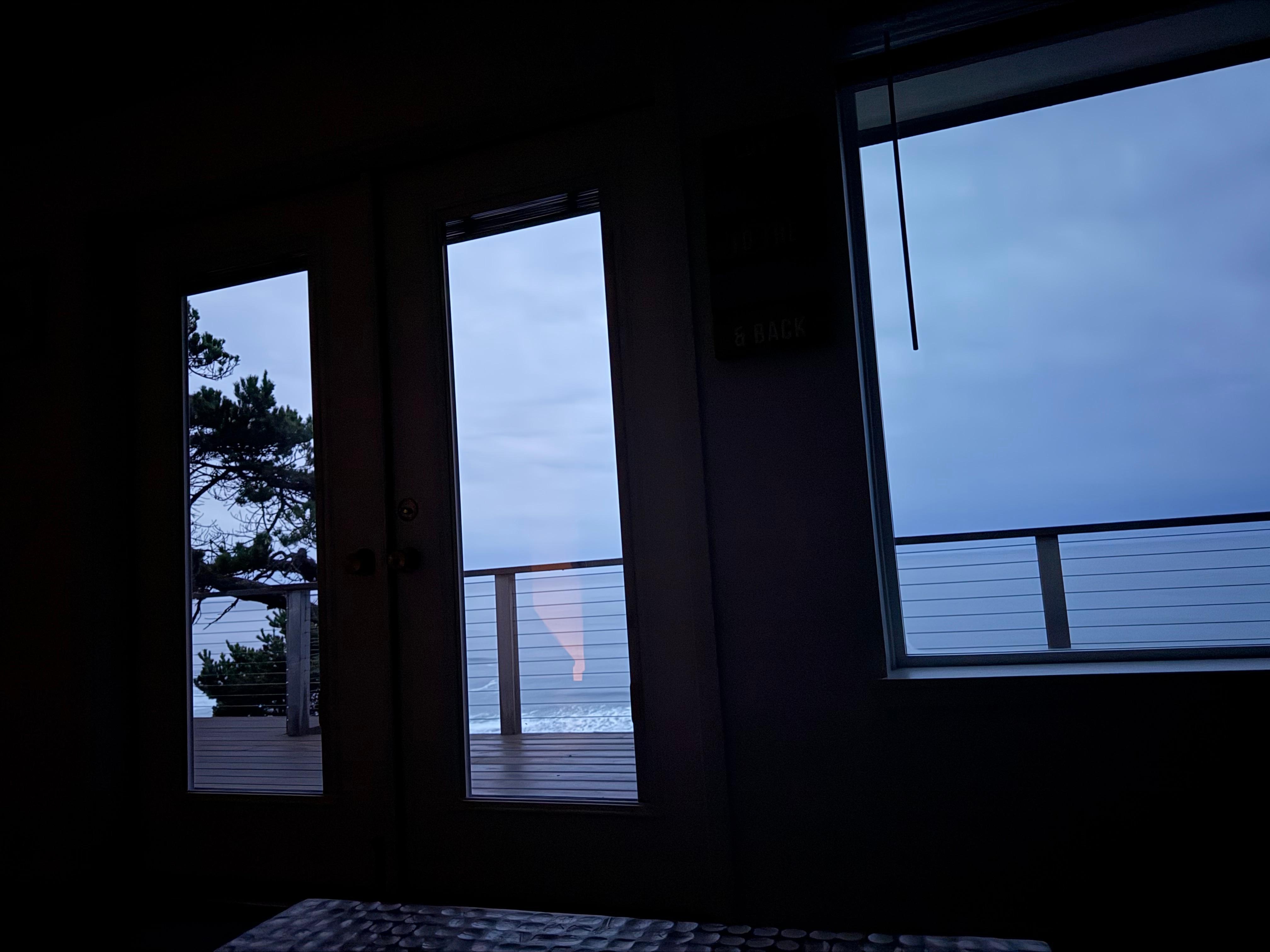 Early morning view from living room. Graces' Place--Lincoln City, OR