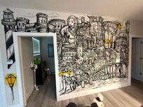 Fabulous mural on the wall.