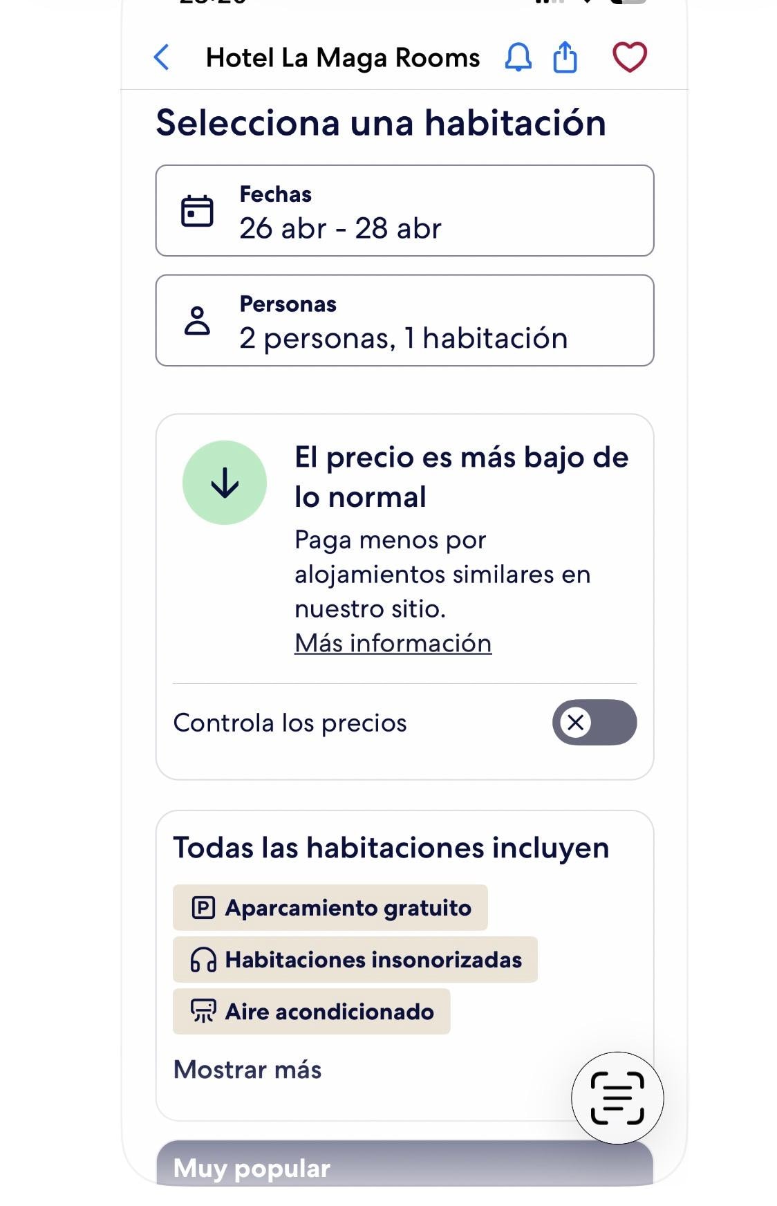 Esta es la Reserva y pone claramente todas las habitaciones disponen de Parking incluido!!!