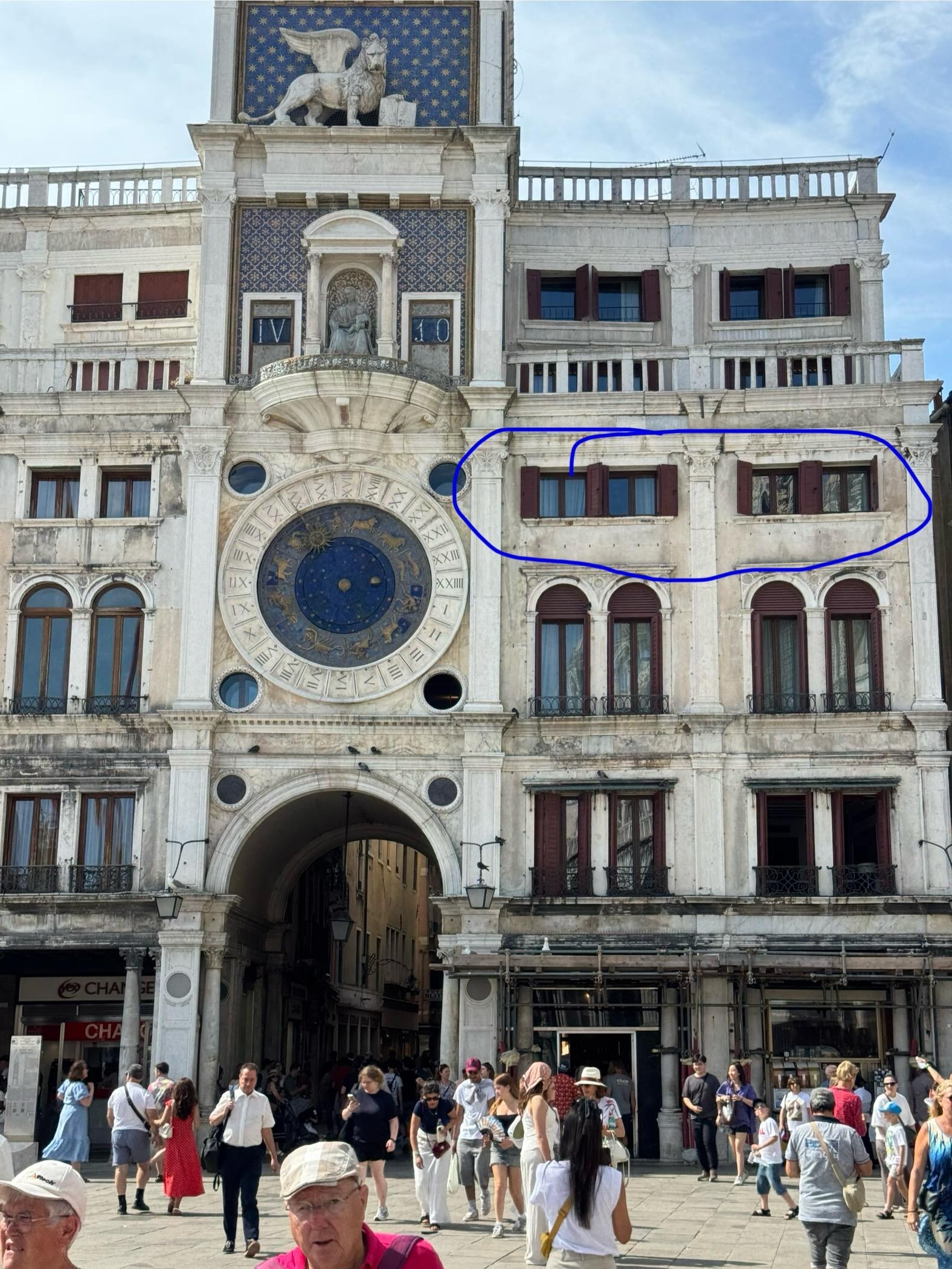 These are the windows of the apartment from San Marco