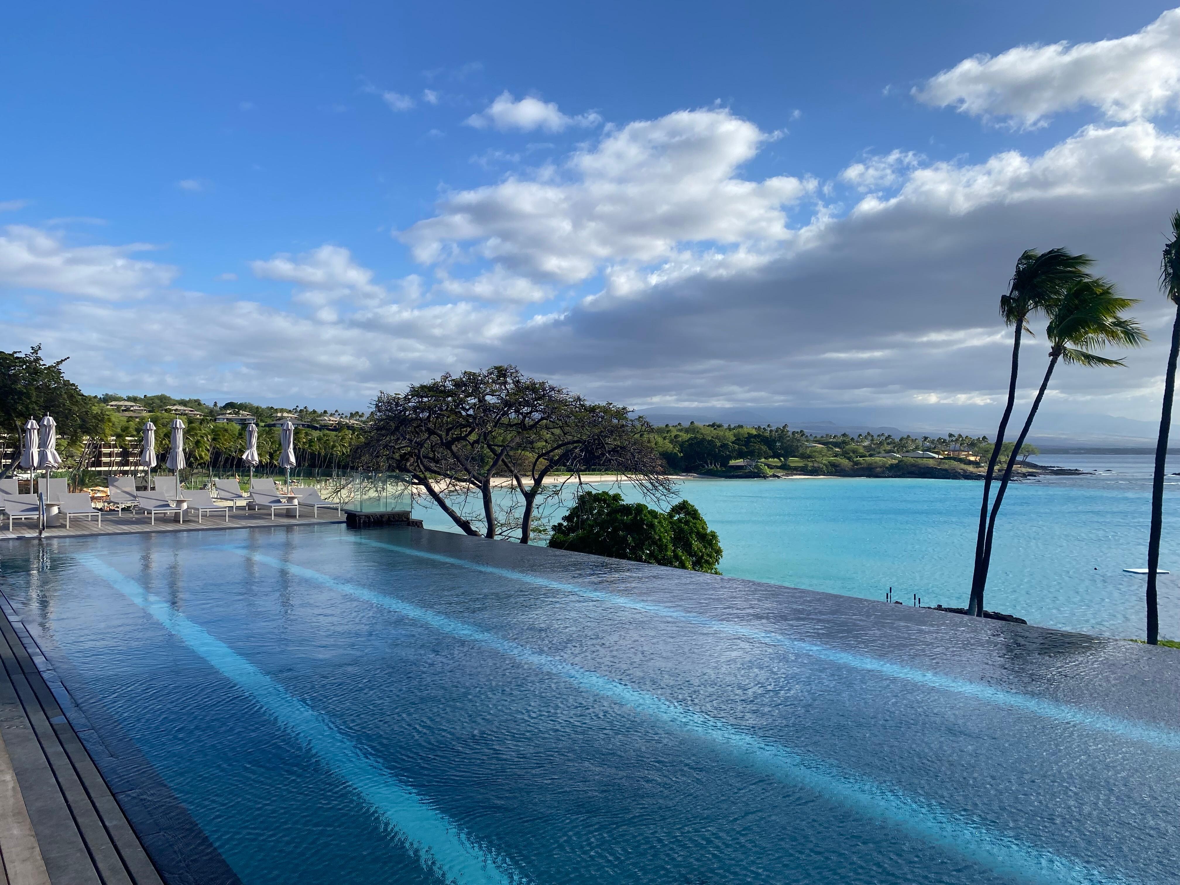 View from adult pool Mauna Kea Resort