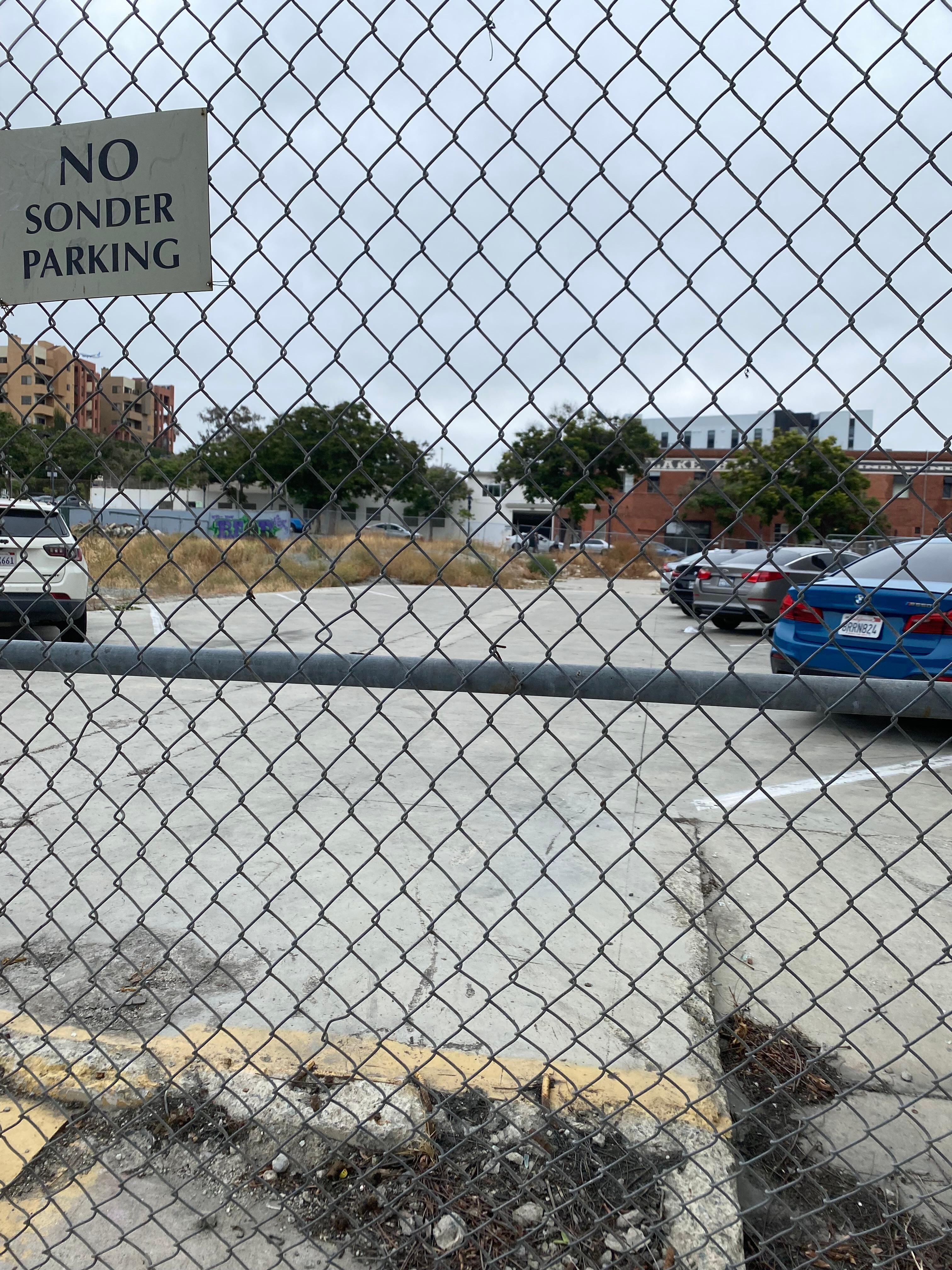 Left side of building with trash