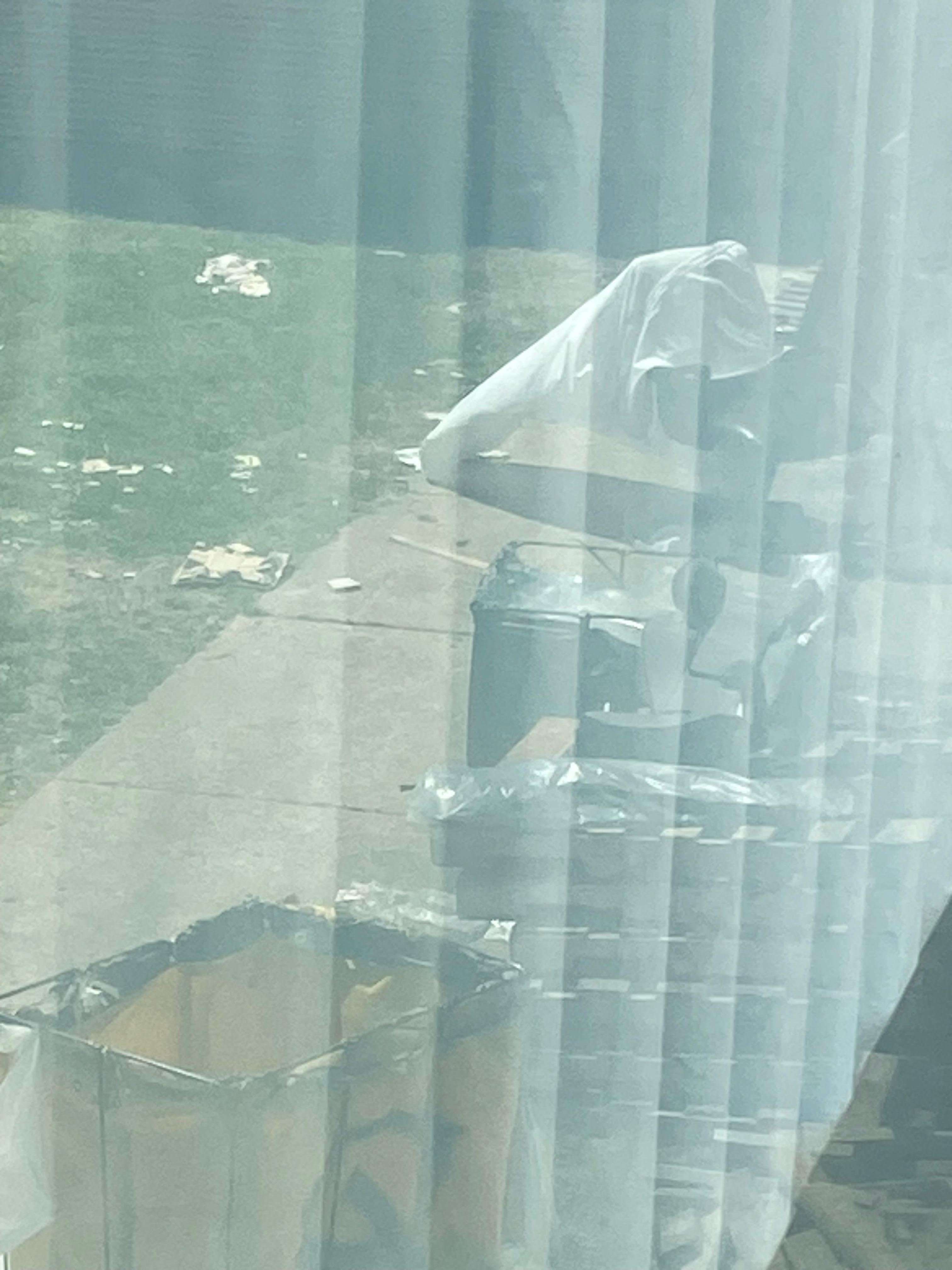 trash outside our window