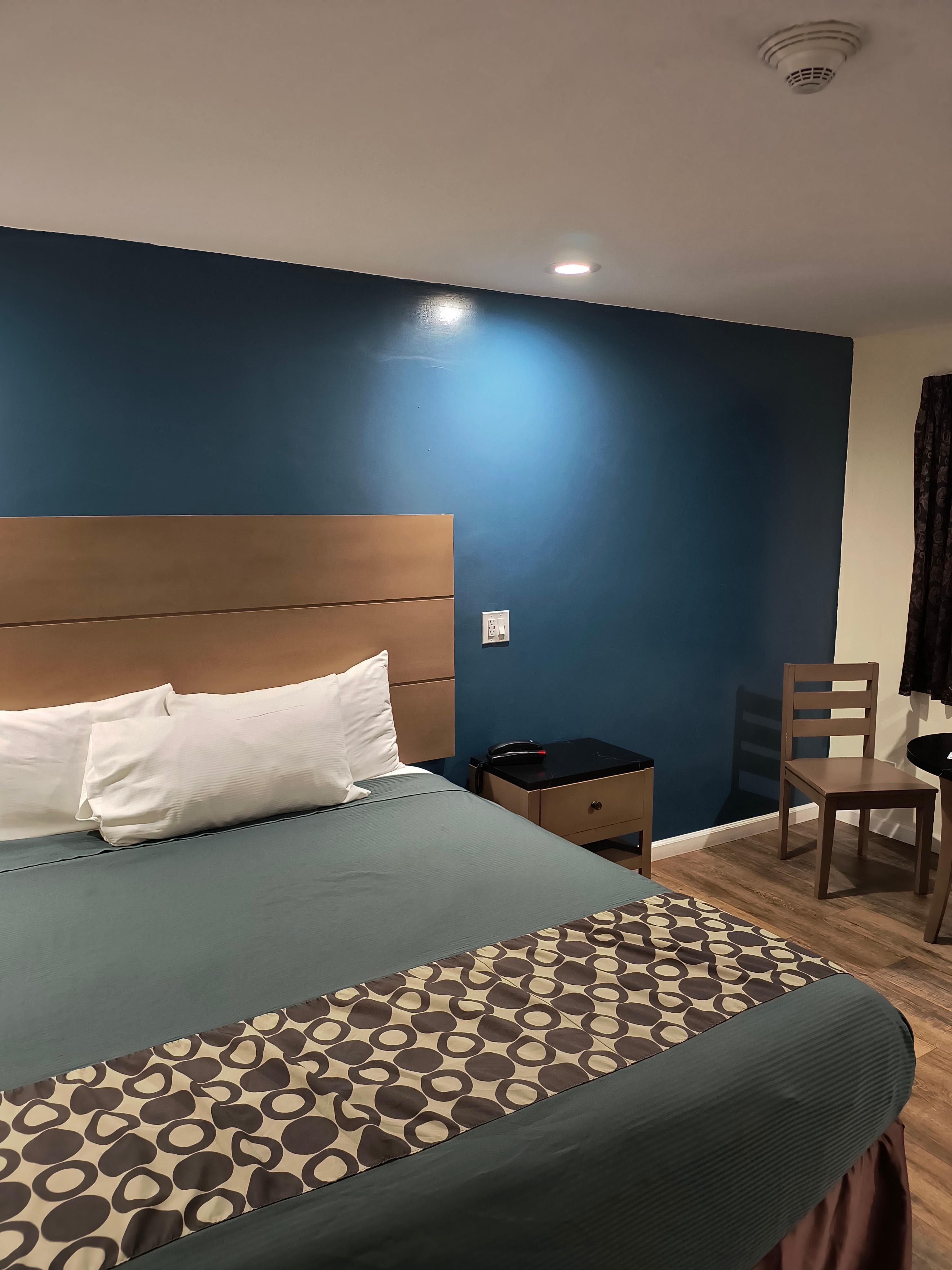 Comfortable bed for a great night's sleep.