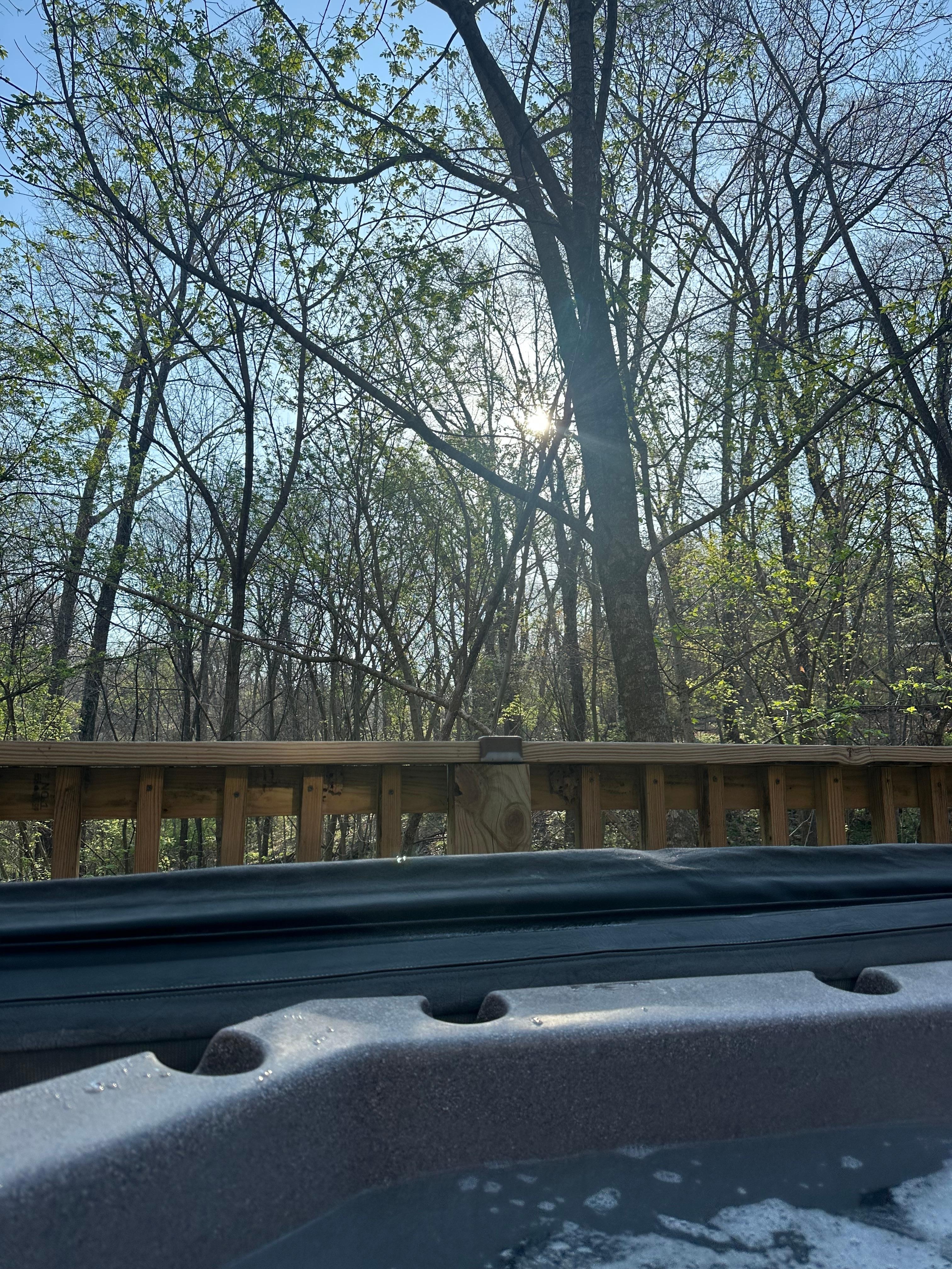 Mornings in the hot tub. 