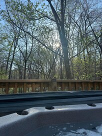 Mornings in the hot tub.