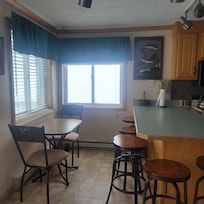 Table to watch all the activity from the lift and trails!